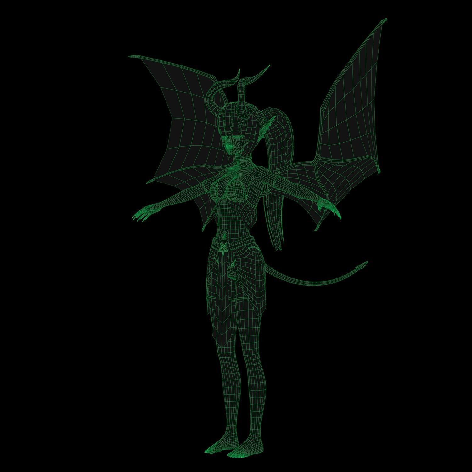 Succubus Anime Low-poly 3D model_12