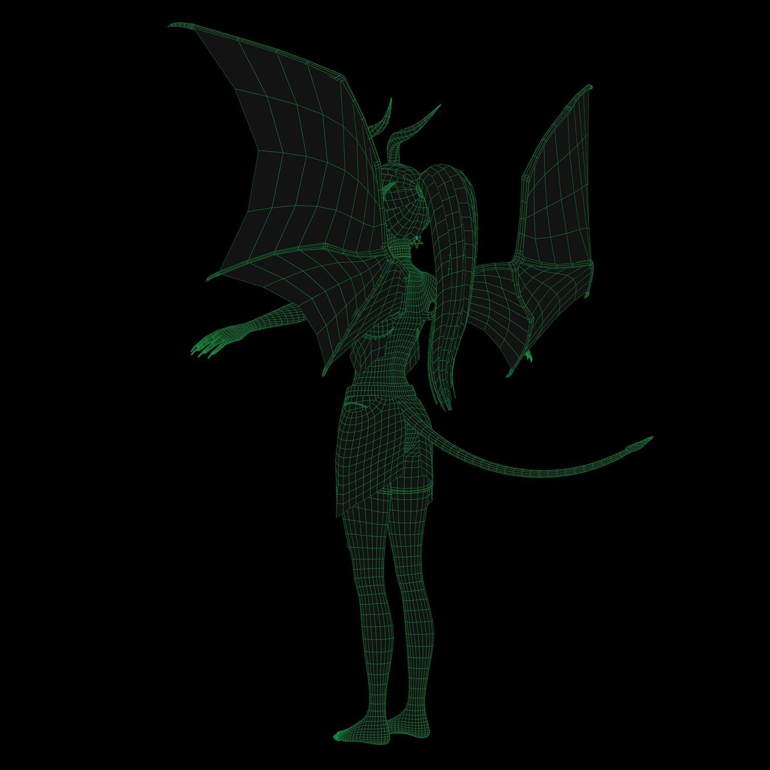 Succubus Anime Low-poly 3D model_14