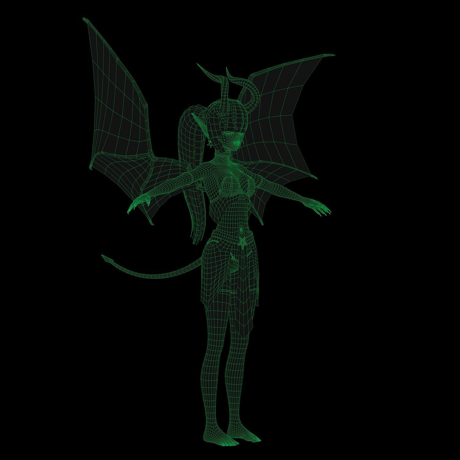 Succubus Anime Low-poly 3D model_18