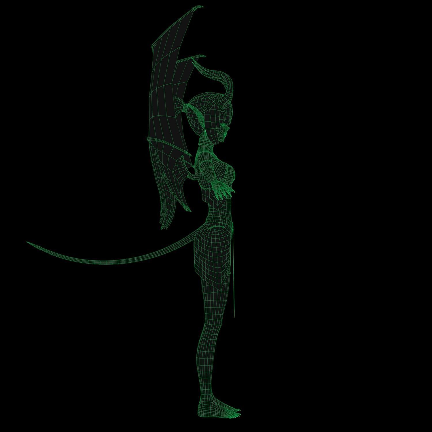 Succubus Anime Low-poly 3D model_17