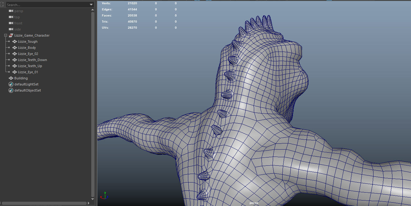Stylized Lizzie From Rampage Low-poly 3D model_14