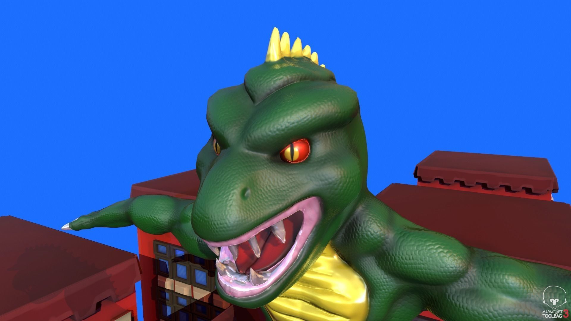 Stylized Lizzie From Rampage Low-poly 3D model_3