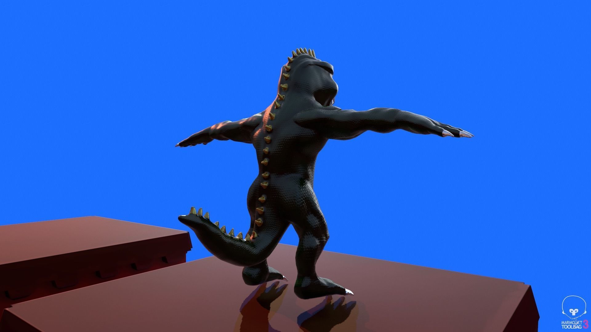 Stylized Lizzie From Rampage Low-poly 3D model_5