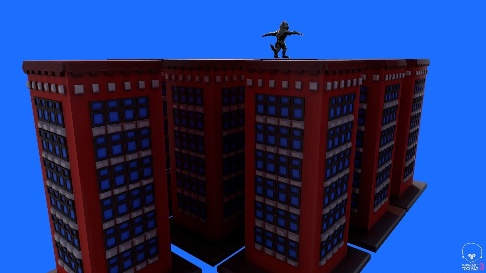 Stylized Lizzie From Rampage Low-poly 3D model_10