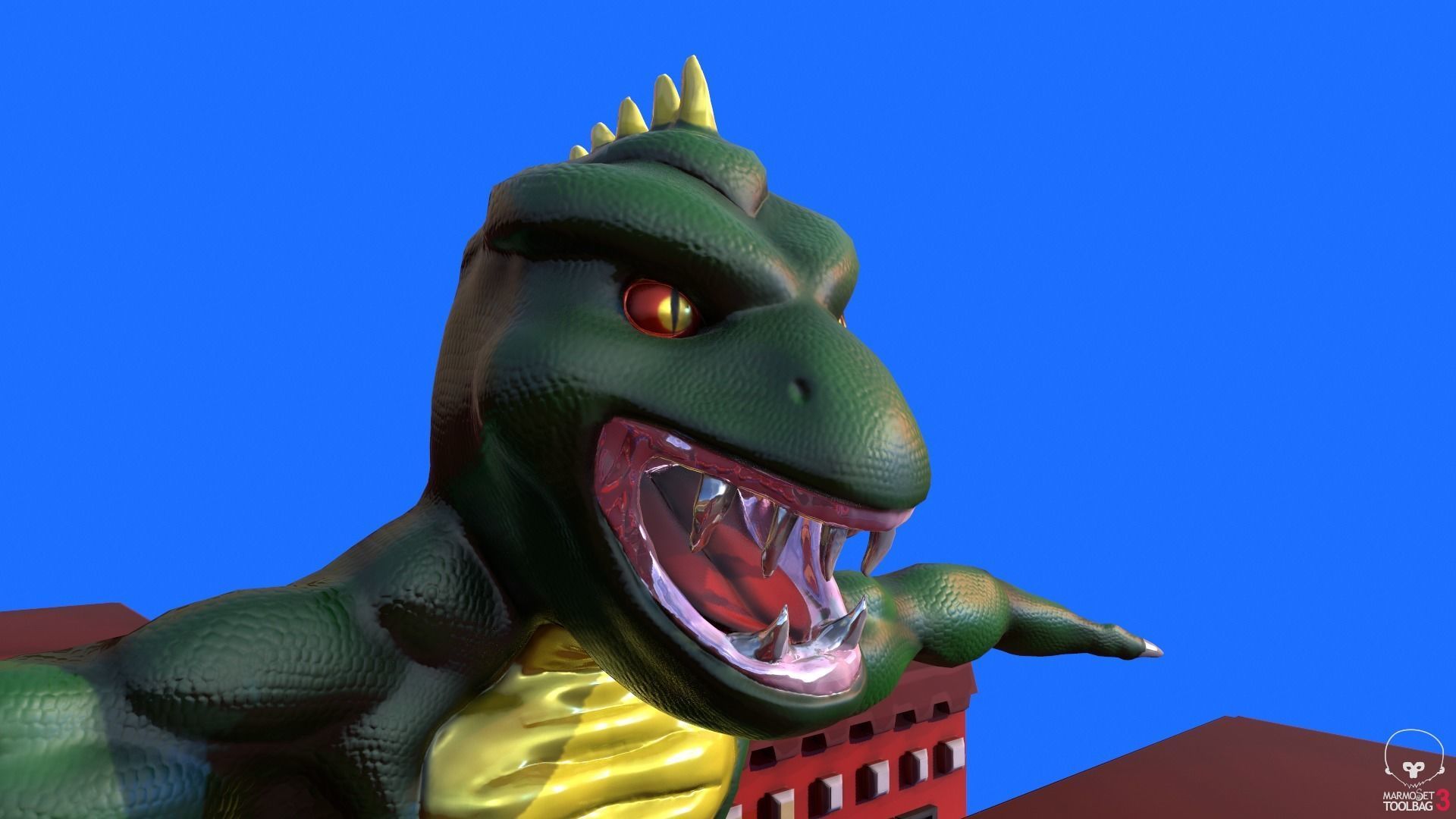 Stylized Lizzie From Rampage Low-poly 3D model_4