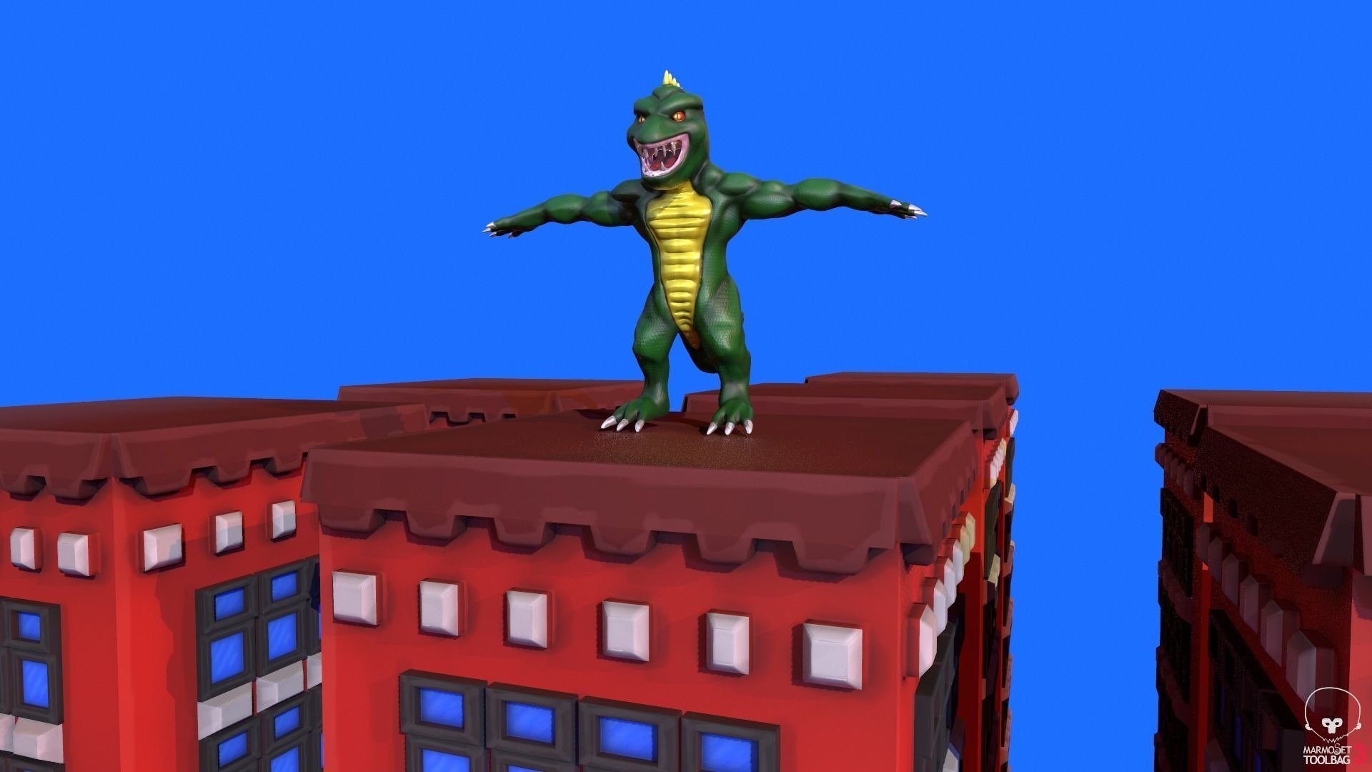 Stylized Lizzie From Rampage Low-poly 3D model_11