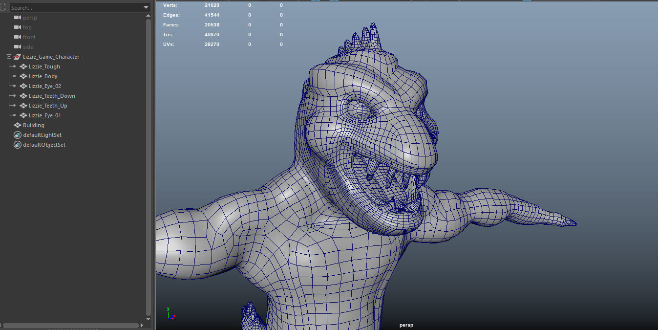 Stylized Lizzie From Rampage Low-poly 3D model_15