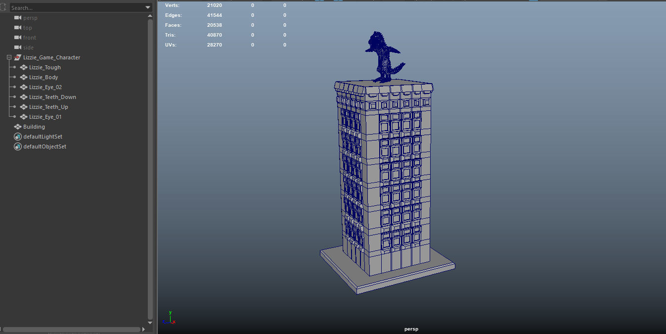 Stylized Lizzie From Rampage Low-poly 3D model_18