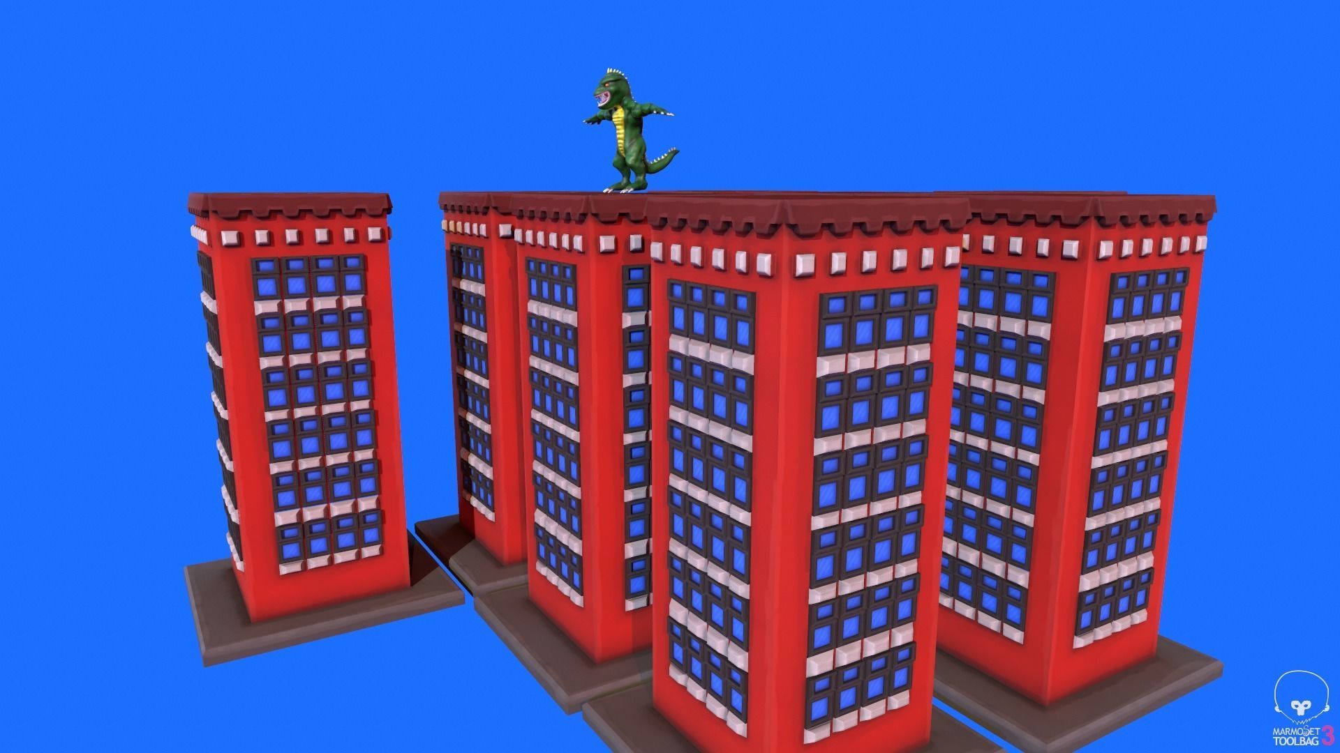 Stylized Lizzie From Rampage Low-poly 3D model_8