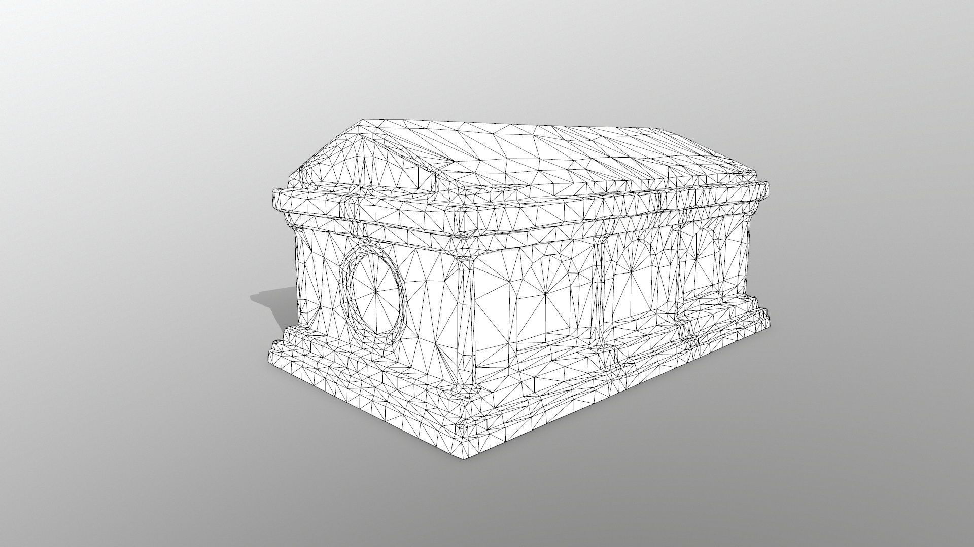 tomb 1 stone casket with moss Low-poly 3D model_10