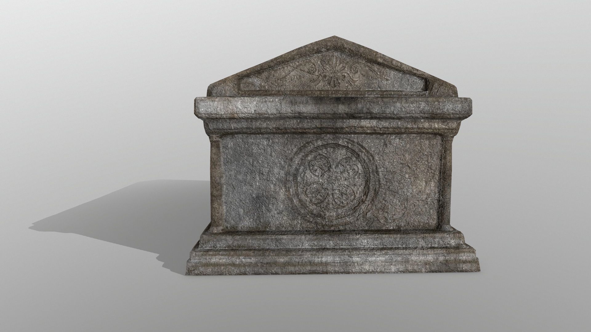 tomb 5 stone casket Low-poly 3D model_5