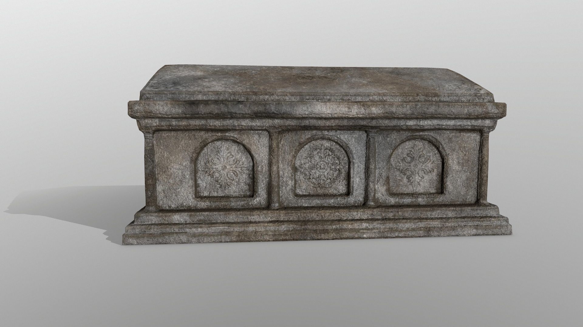 tomb 5 stone casket Low-poly 3D model_3