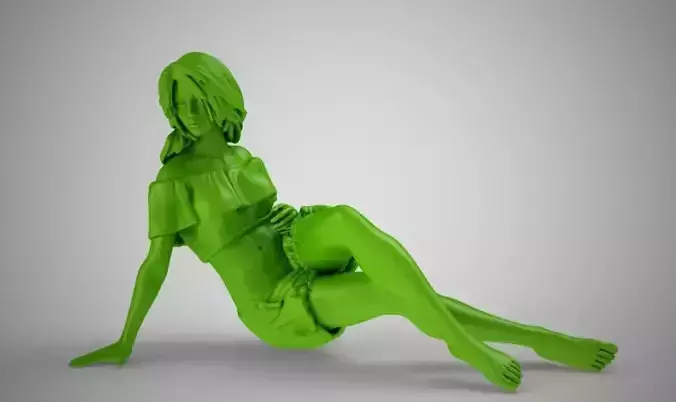 Stylish woman laying 3D print model