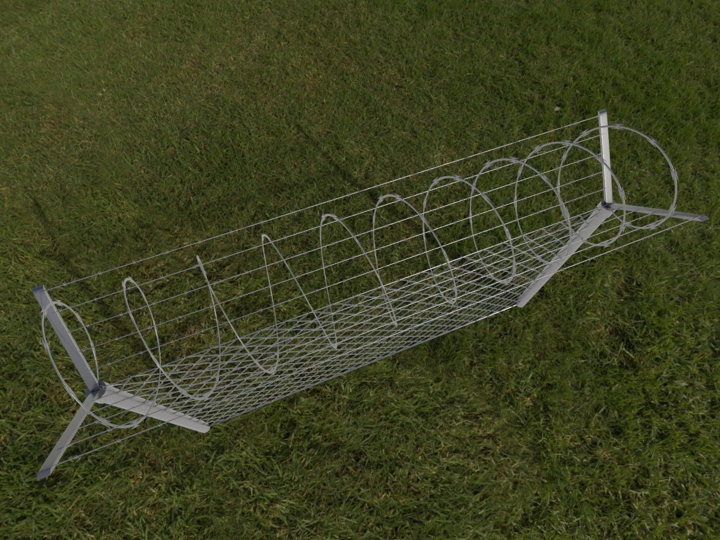Barbed Wire Fence Low-poly 3D model_7