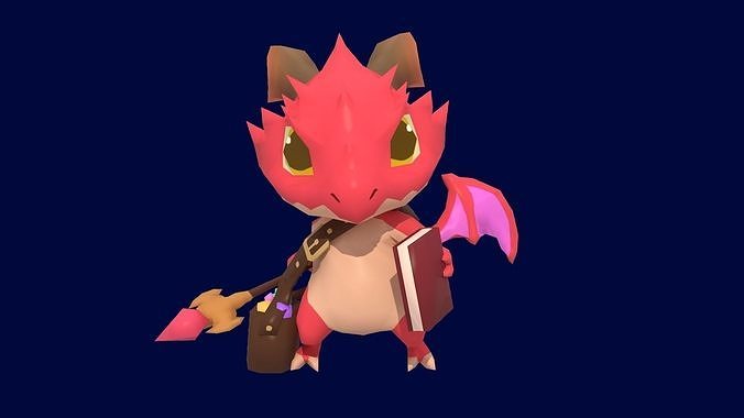 Asset - Game - Character - Baby Dragon - Low Poly Low-poly 3D model