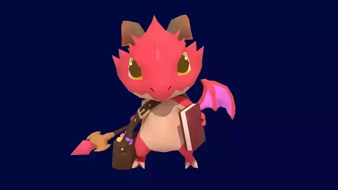 Asset - Game - Character - Baby Dragon - Low Poly Low-poly 3D model