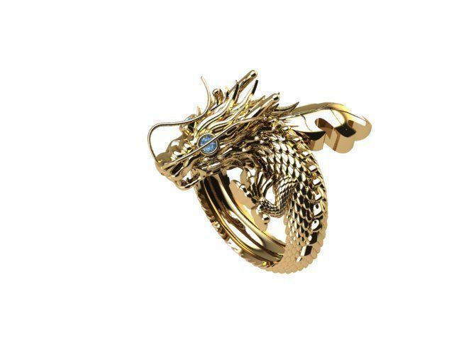 Men Dragon ring 3d print model 3D print model_3