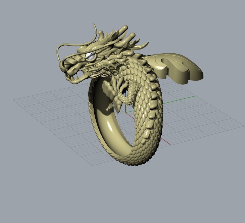 Men Dragon ring 3d print model 3D print model_13