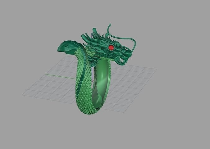 Men Dragon ring 3d print model 3D print model