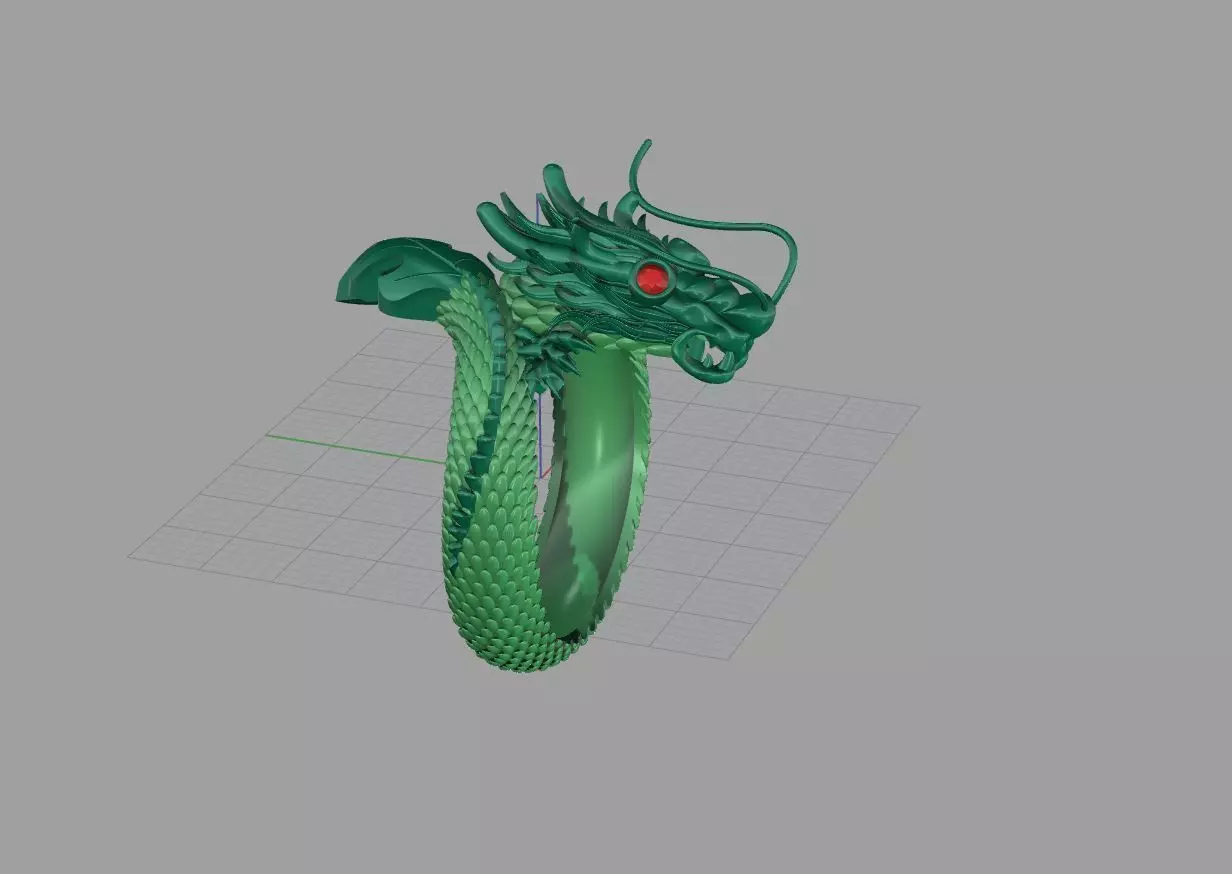 Men Dragon ring 3d print model 3D print model_0