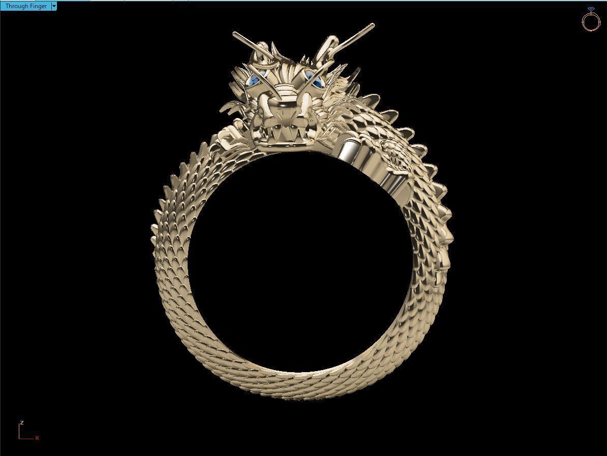 Men Dragon ring 3d print model 3D print model_6