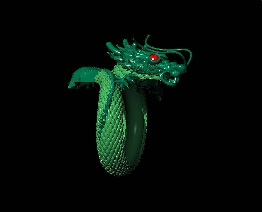 Men Dragon ring 3d print model 3D print model_9