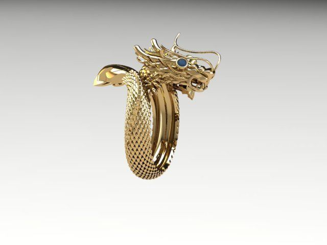 Men Dragon ring 3d print model 3D print model_21