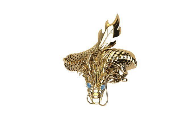 Men Dragon ring 3d print model 3D print model_4