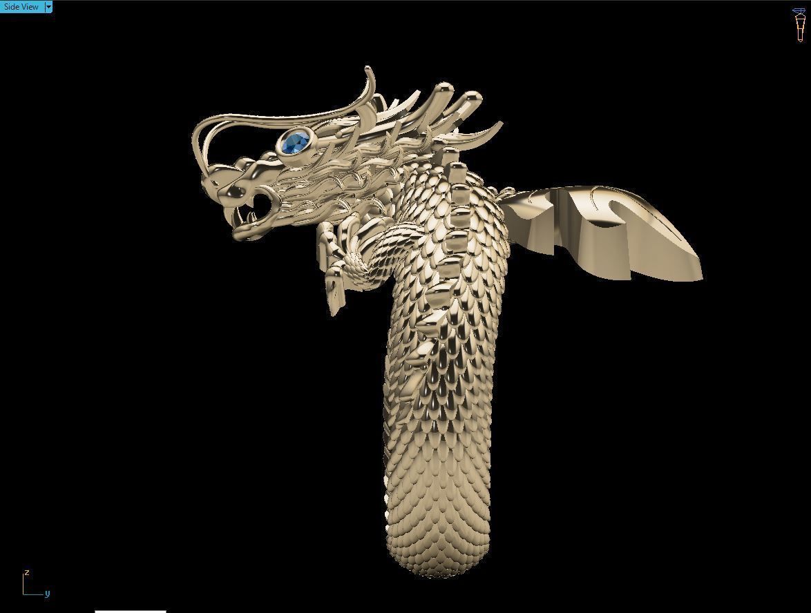 Men Dragon ring 3d print model 3D print model_7