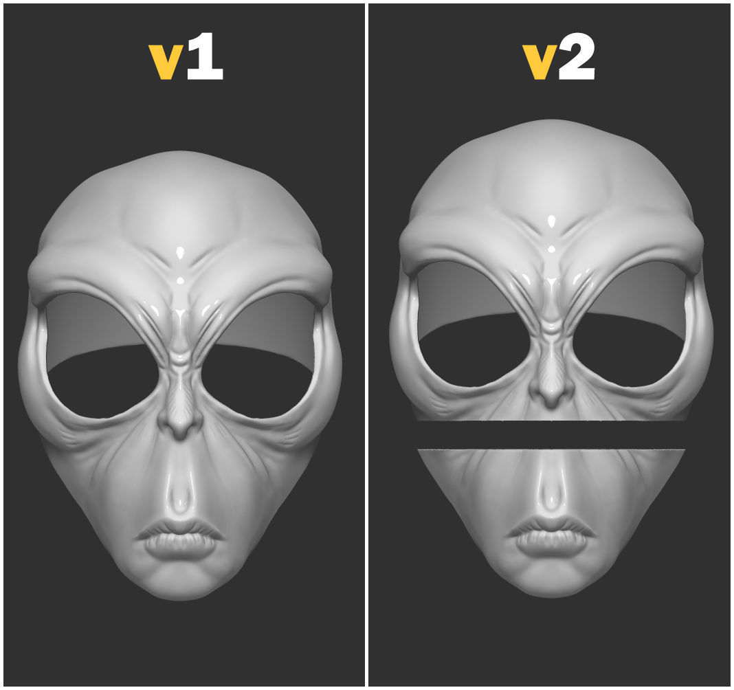 Alien Mask Cosplay Costume Helmet  3D print model_7