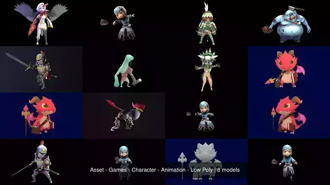 Asset - Games - Character - Animation - Low Poly 3D Model Collection