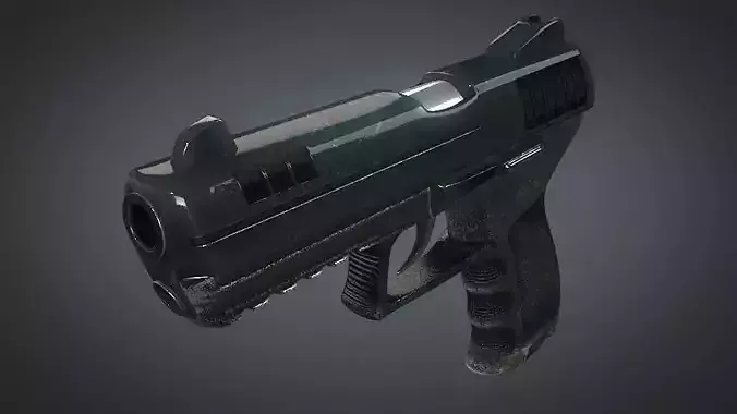Hand Gun with Stylized Design