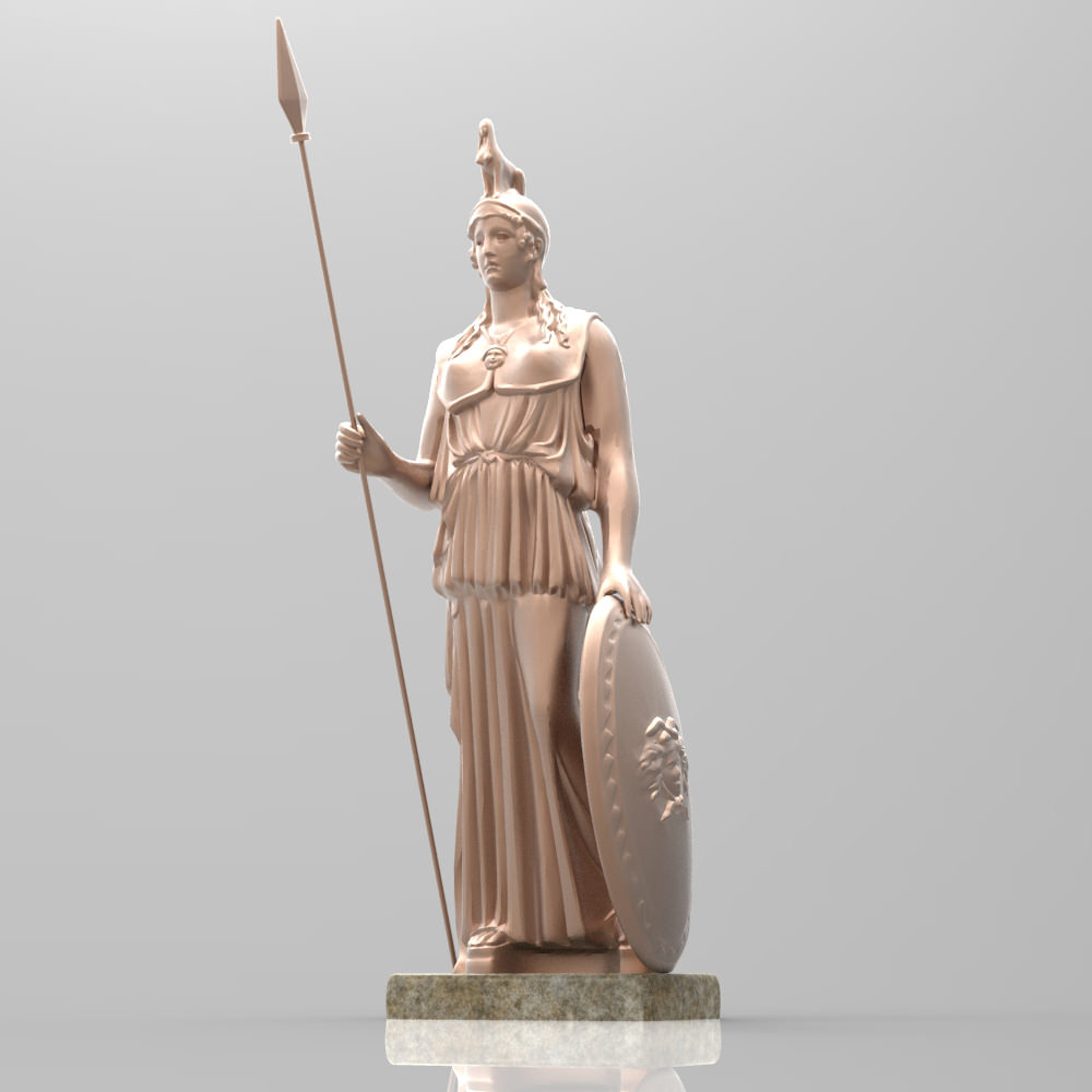 Athena Statue 3D model_2
