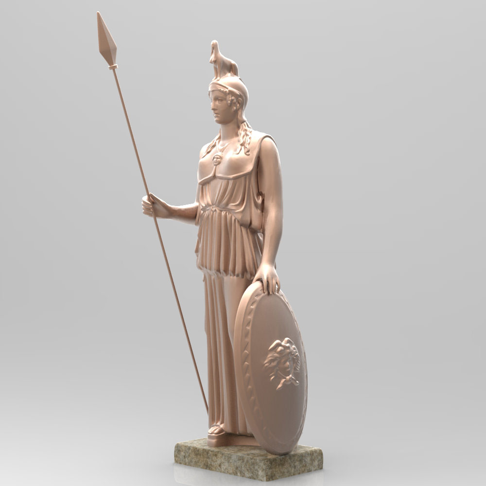 Athena Statue 3D model_3