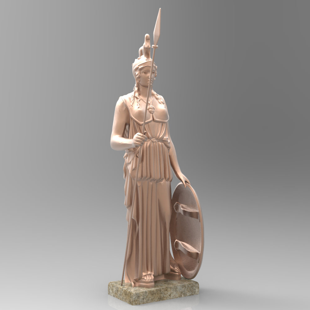 Athena Statue 3D model_1