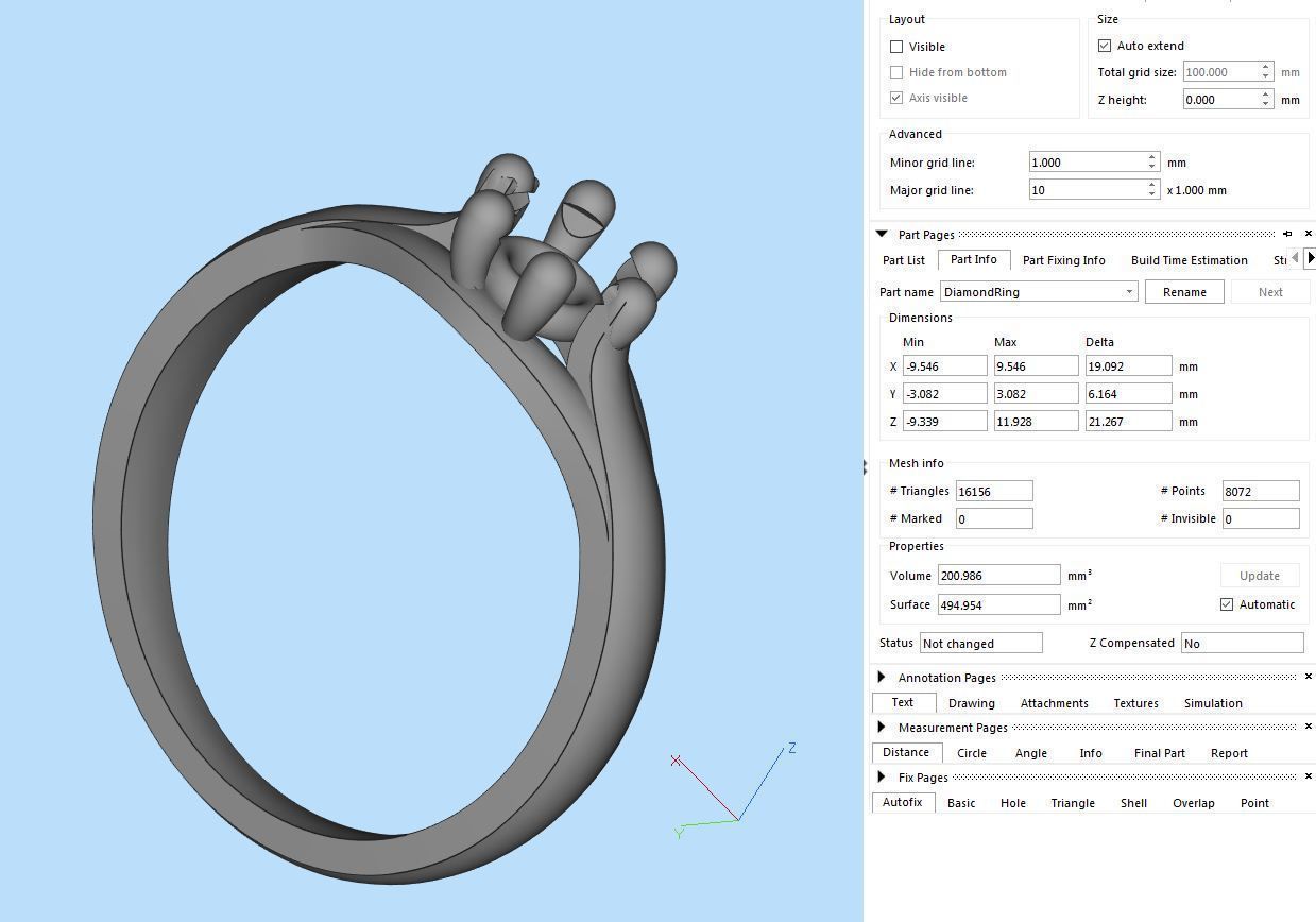 Big Diamond Ring 3D print model_4