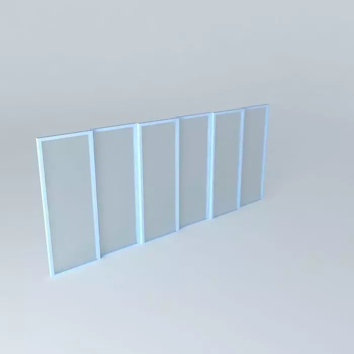 Window four glass doors Free 3D model_0