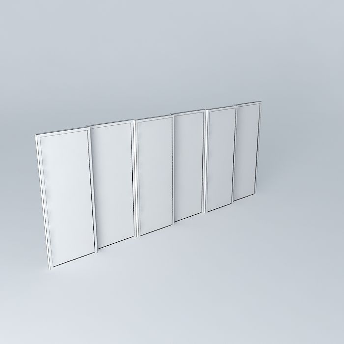 Window four glass doors Free 3D model_3