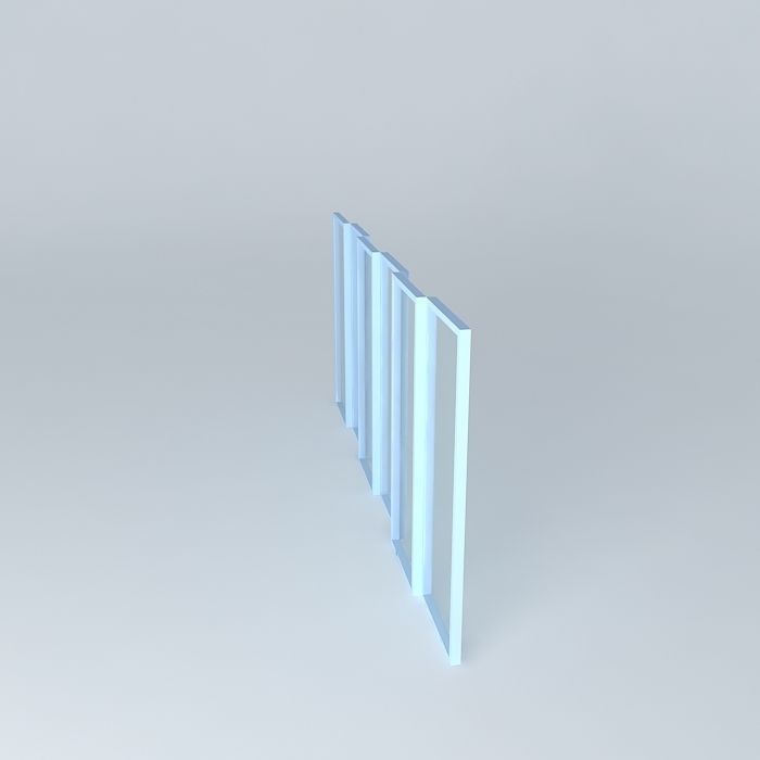 Window four glass doors Free 3D model_2