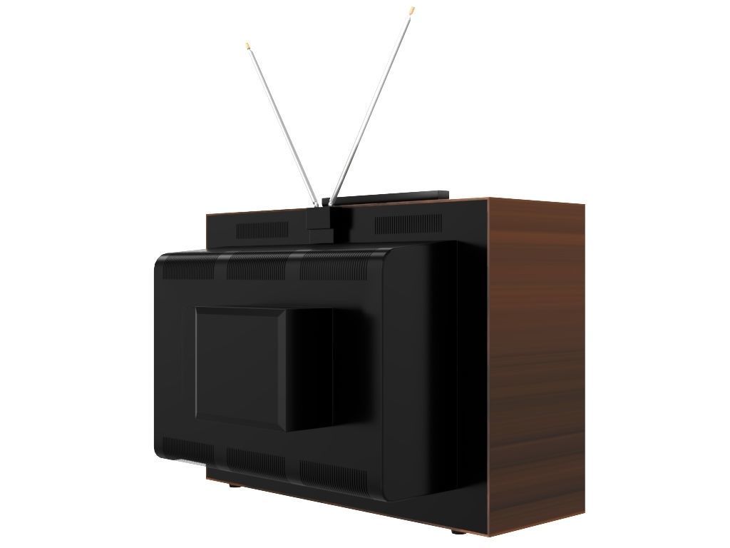 Old color TV 3D model_5