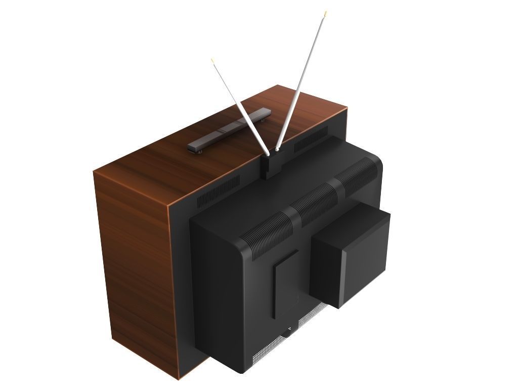 Old color TV 3D model_9