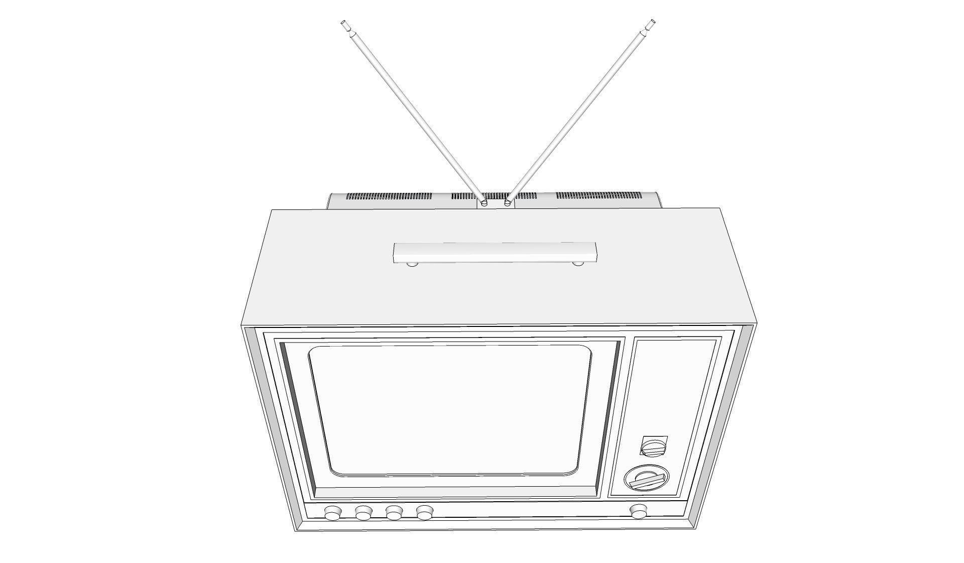 Old color TV 3D model_16