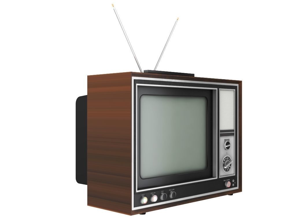 Old color TV 3D model_7