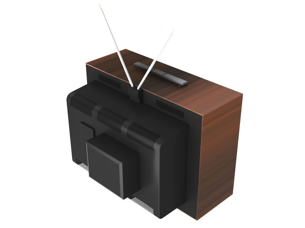 Old color TV 3D model_10