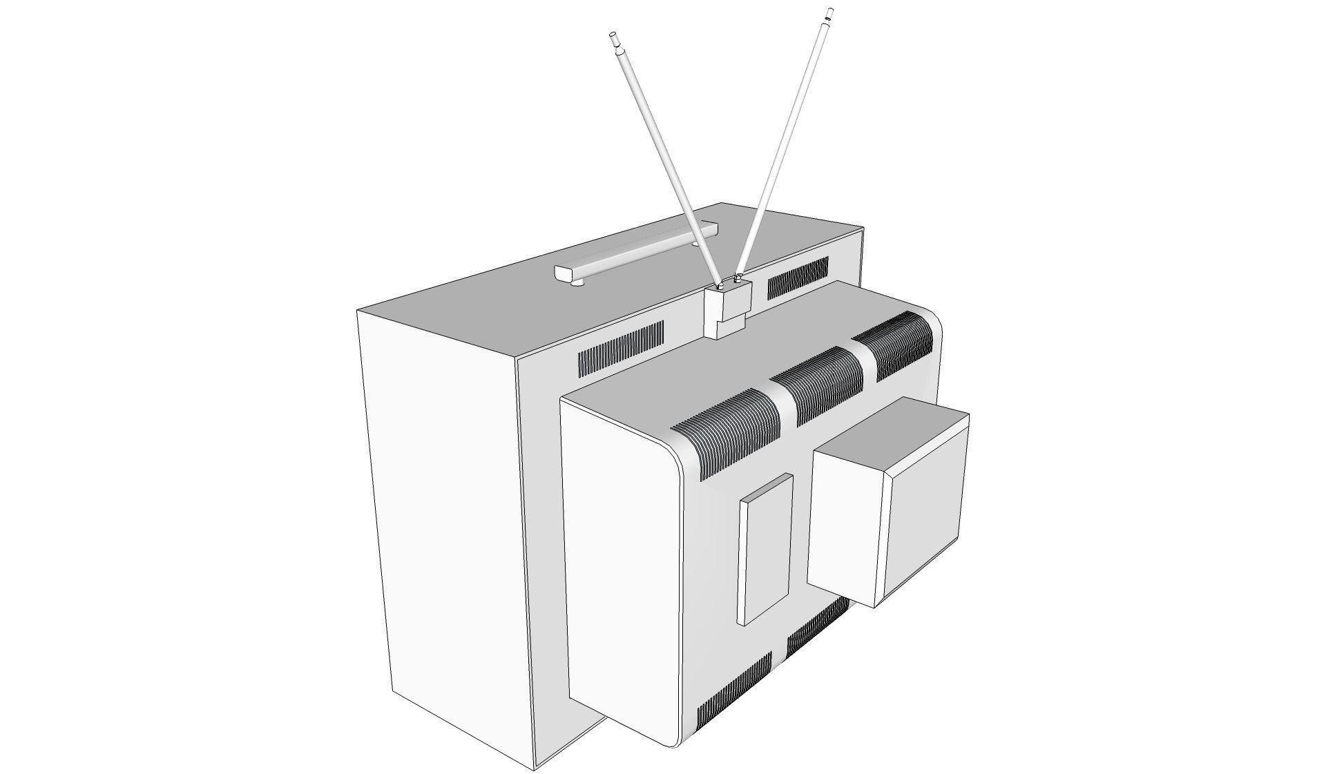 Old color TV 3D model_13