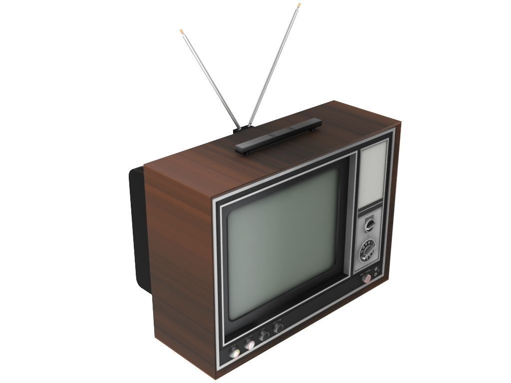 Old color TV 3D model_11