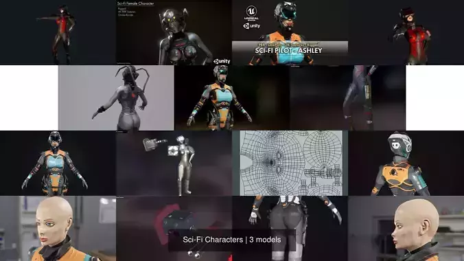 Sci-Fi Characters 3D Model Collection