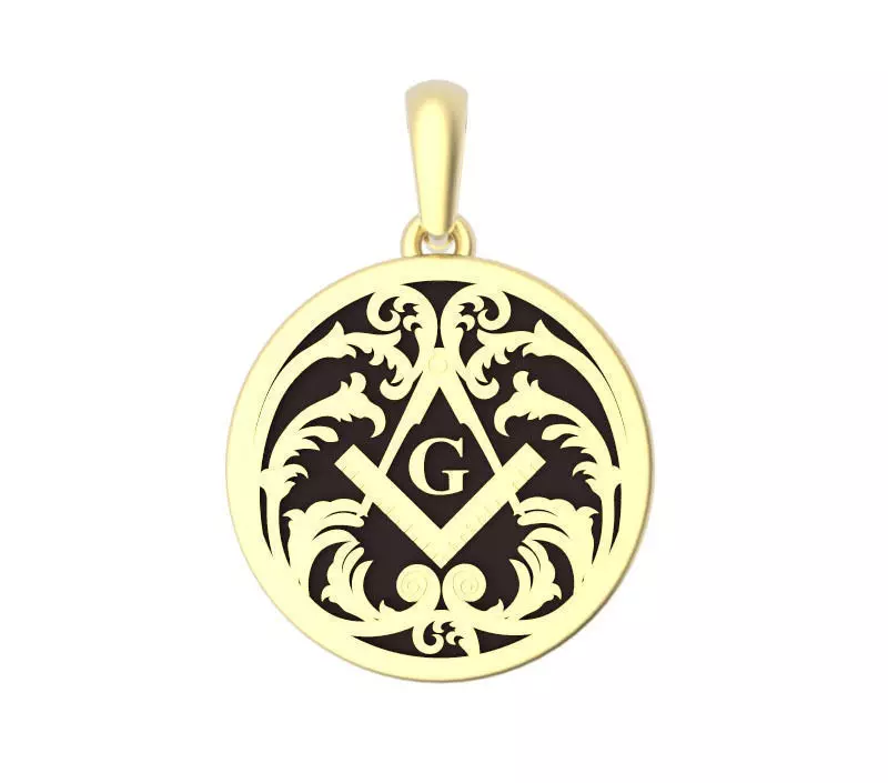 25mm Freemason Disc Pendant 3D print model