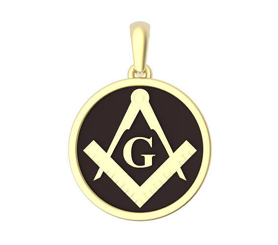 25mm Plain Freemason Disc Pendant 3D print model