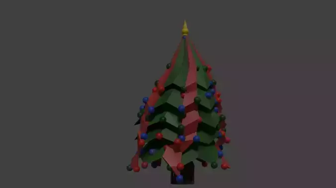 christmas tree Low-poly 3D model